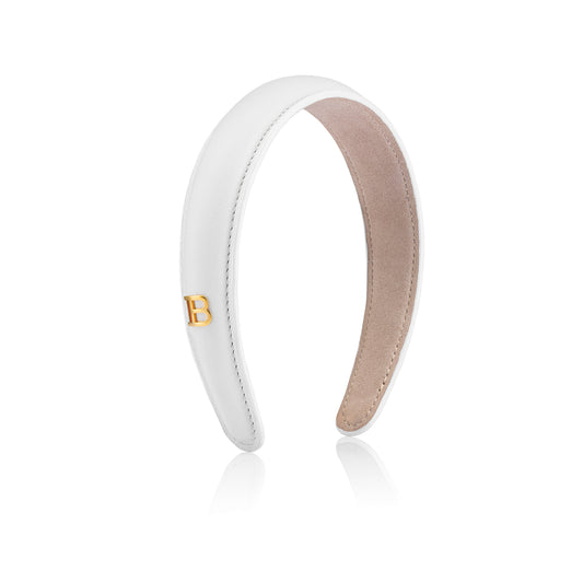 White leather puffed headband • Limited Edition Legacy FW24