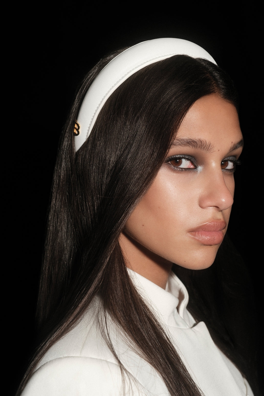 White leather puffed headband • Limited Edition Legacy FW24